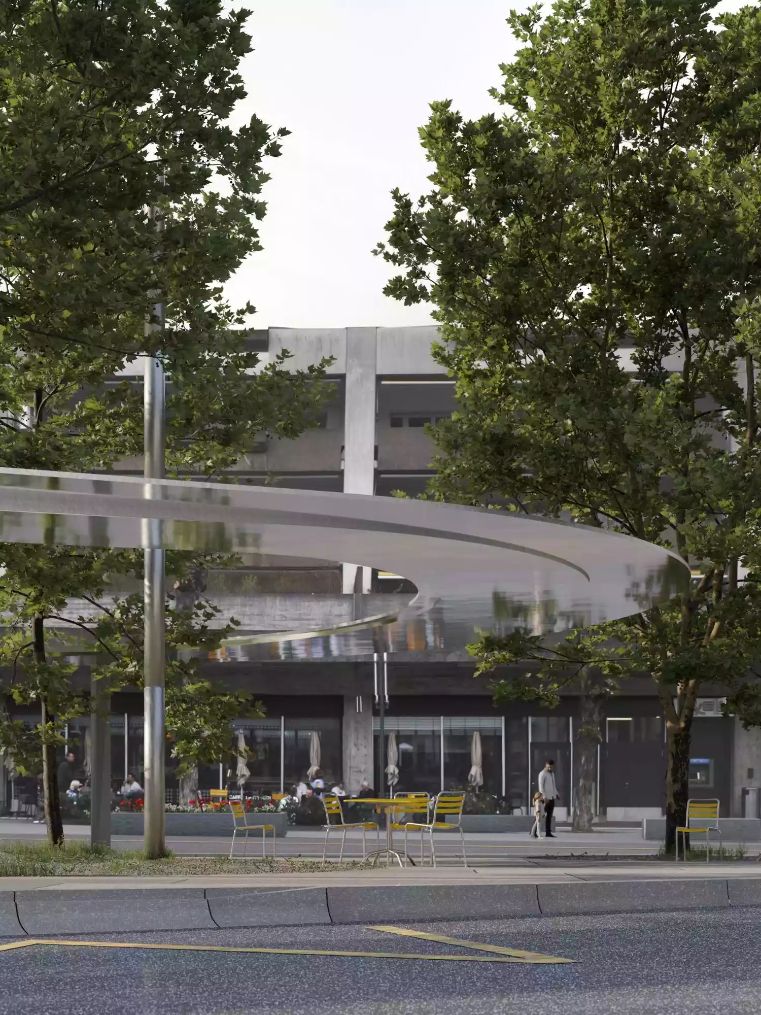 Architekturwettbewerb, Landschaftsarchitekt, Stadt Dietikon, &Uuml;berhang, Bushaltestelle, Bahnhofplatz