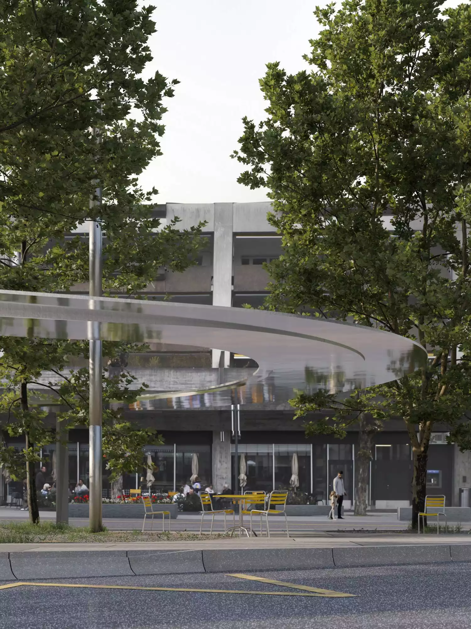 Architekturwettbewerb, Landschaftsarchitekt, Stadt Dietikon, &Uuml;berhang, Bushaltestelle, Bahnhofplatz