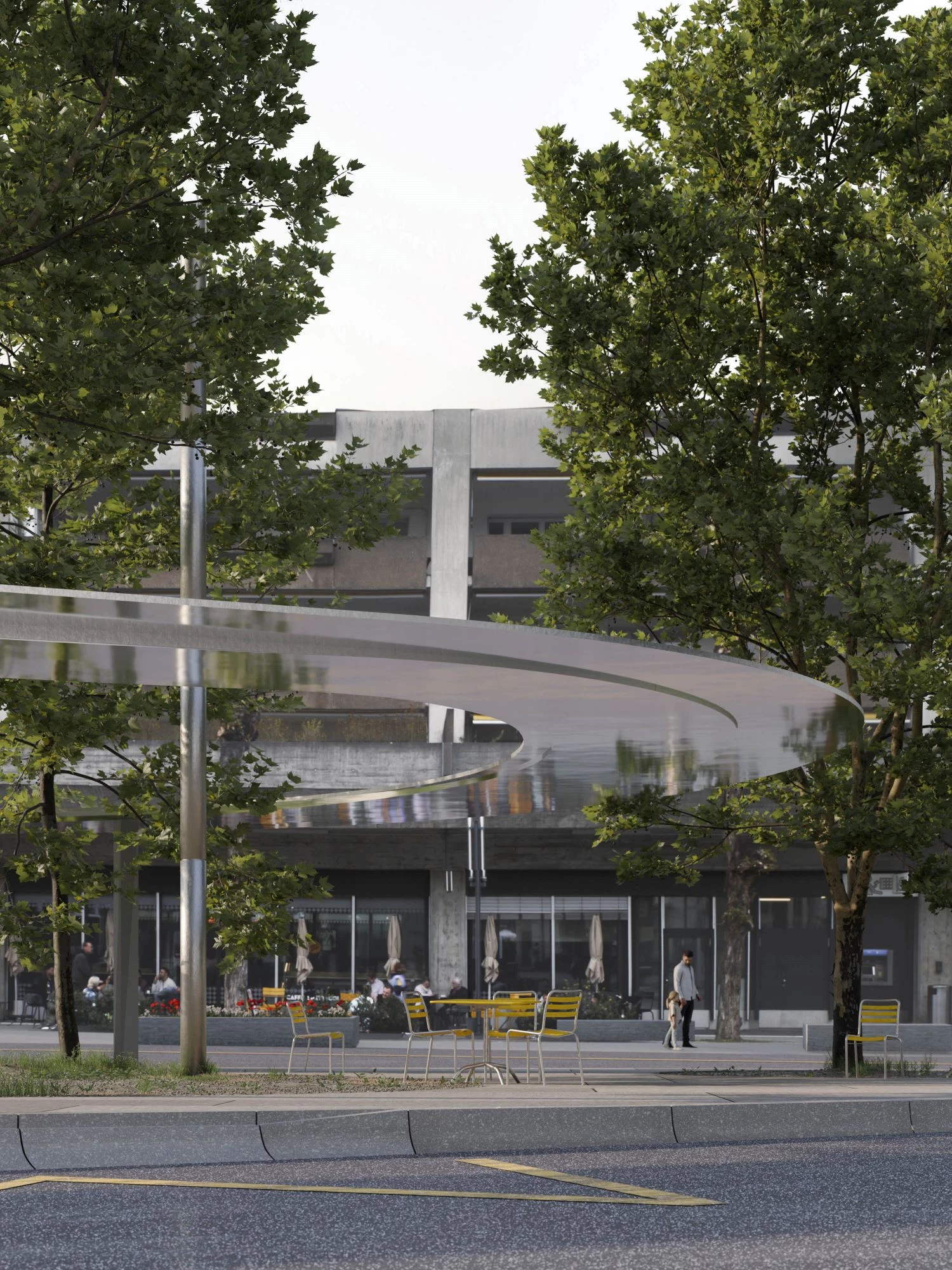 Architekturwettbewerb, Landschaftsarchitekt, Stadt Dietikon, &Uuml;berhang, Bushaltestelle, Bahnhofplatz